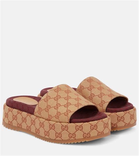 gucci original gg canvas slides women stores|canvas Gucci slides women.